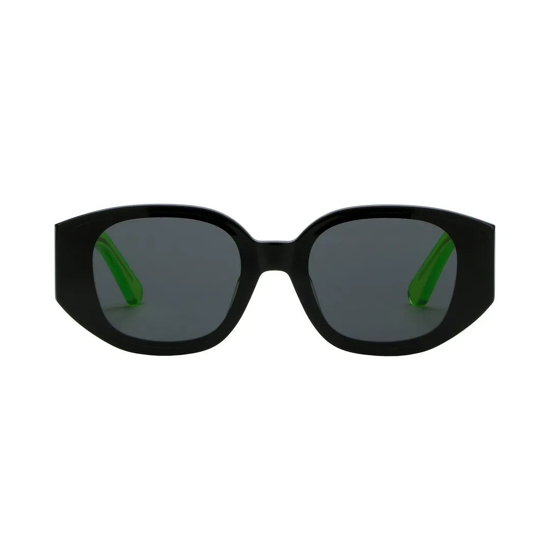 Spektre Rectangular Acetate Sunglasses With Neon Temples