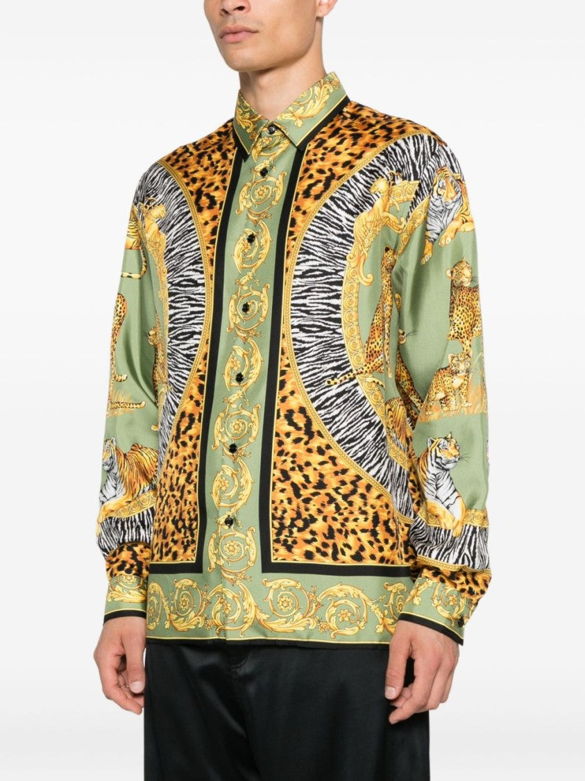 Versace Sage Green Casual Shirt