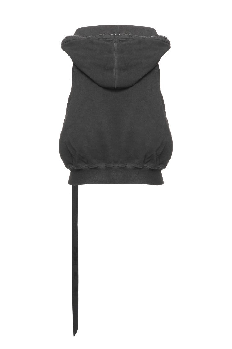Drkshdw Black Hooded Zip Cotton Sweatshirt Top