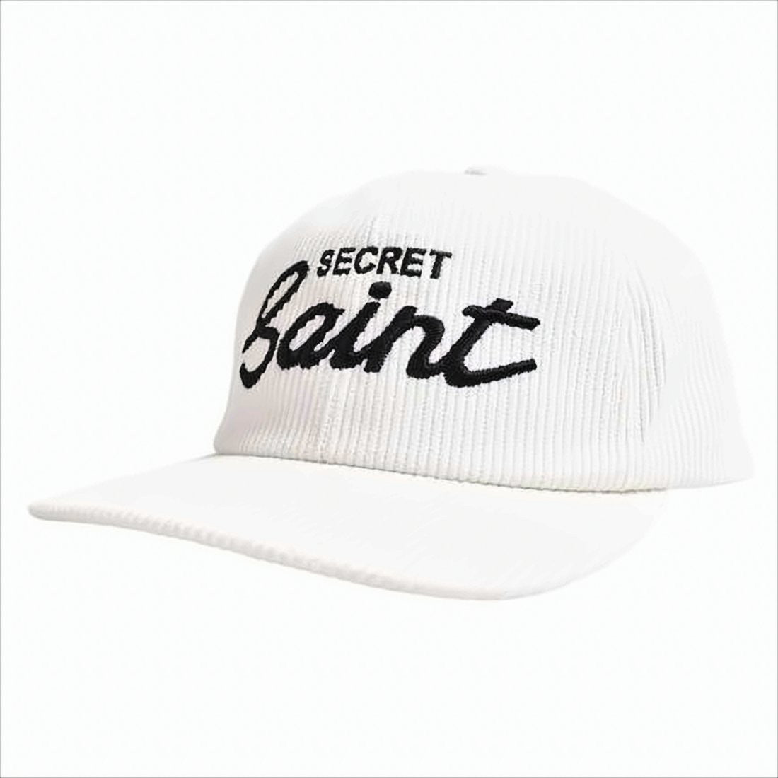 Saint Mxxxxxx Curved Brim Ribbed Cotton Cap With Embroidered Text