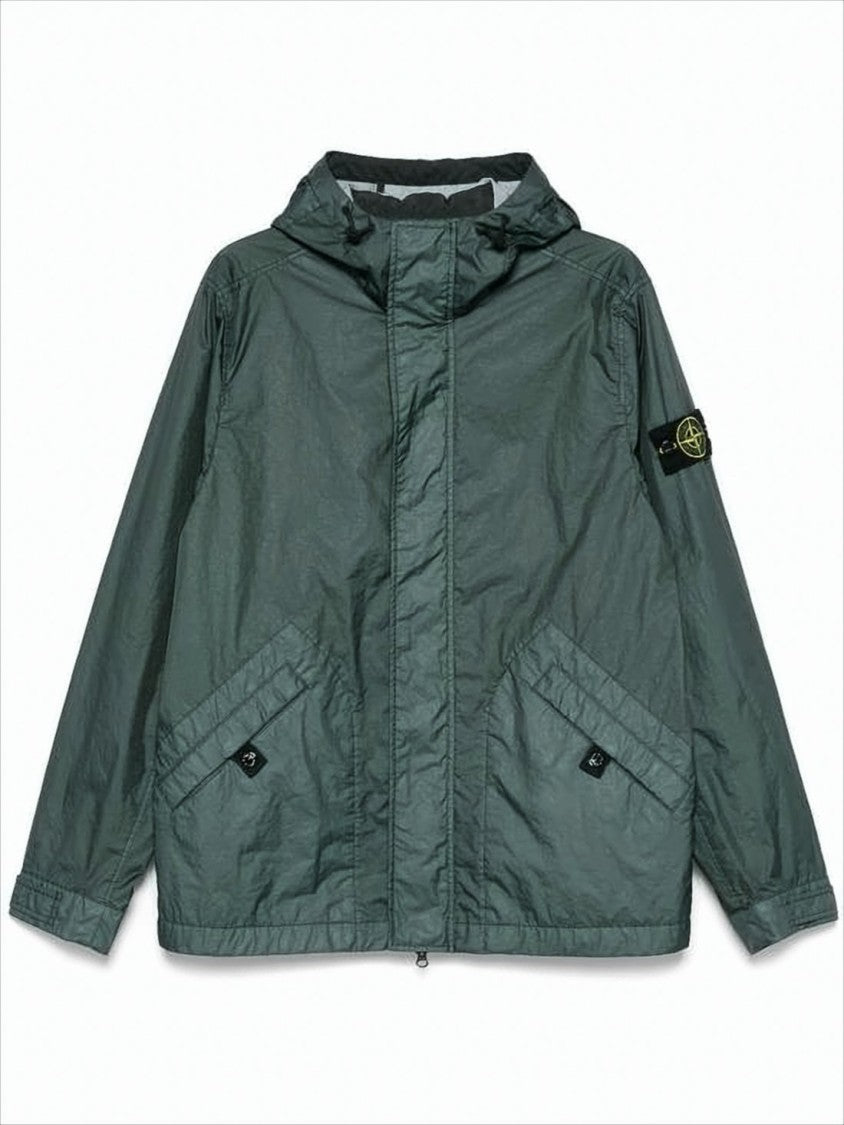 Stone Island Matte Finish Lightweight Jacket With Hood