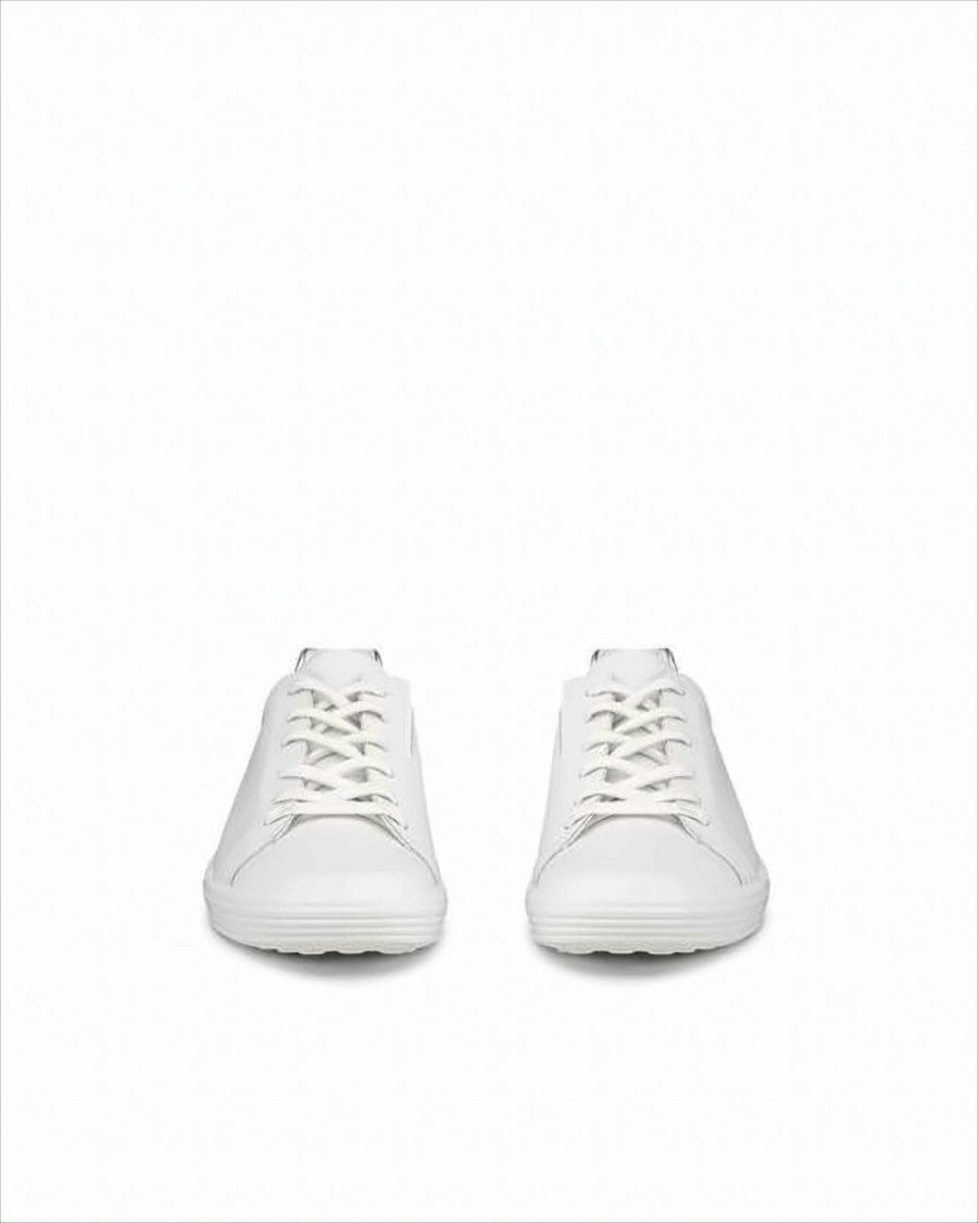 Ecco Minimalist White Low-Top Sneakers With Metallic Accent