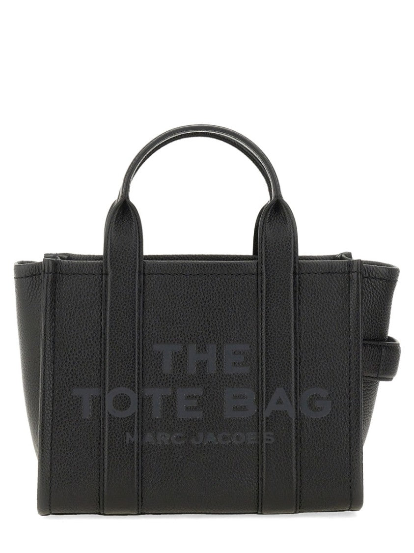 Marc Jacobs Black Textured Leather Small Structured Tote