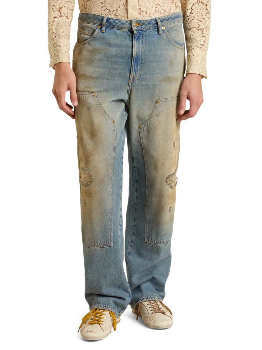 Golden Goose Painter Pant With Distressed Detailing