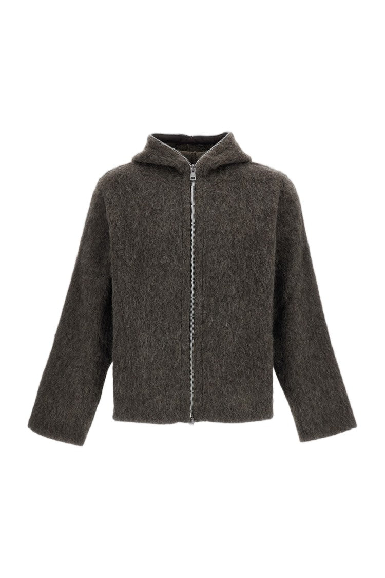 Our Legacy Brushed Wool Blend Hoodie With Two-Way Zip Closure
