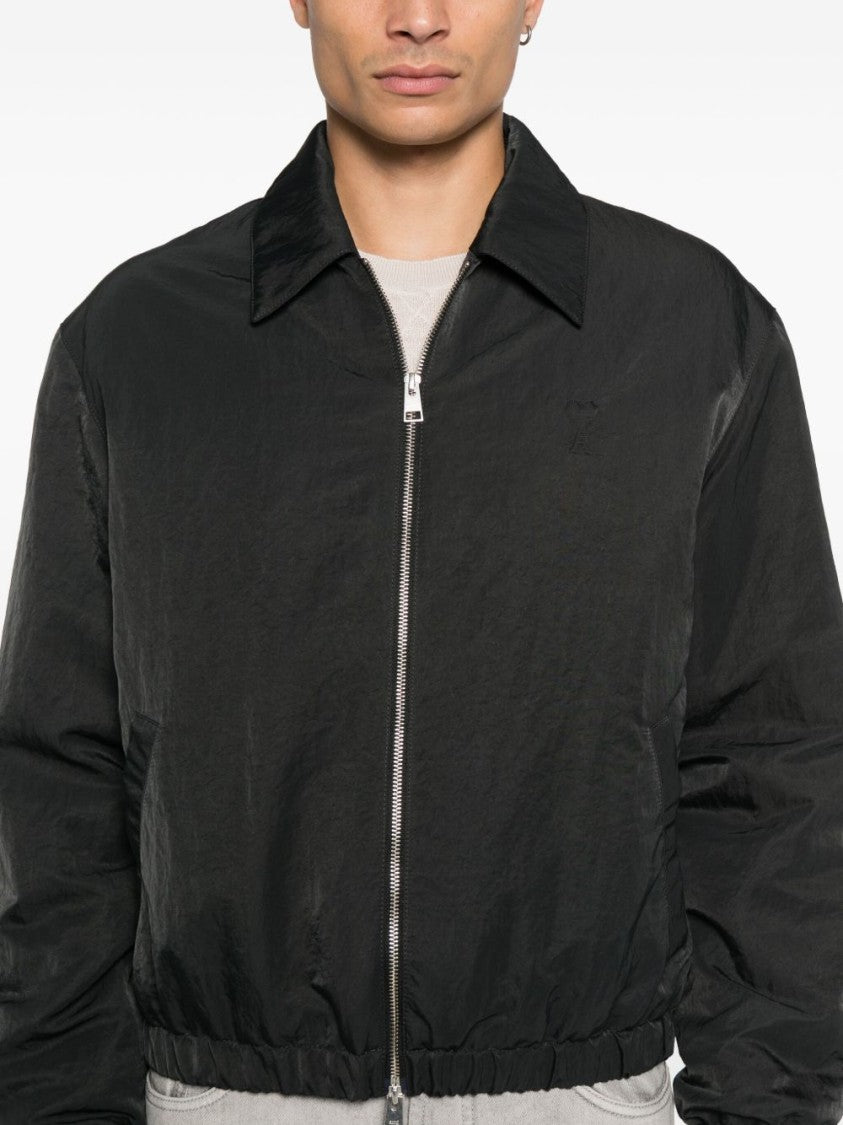 Ami Paris Anthracite Black Point Collar Zip Jacket