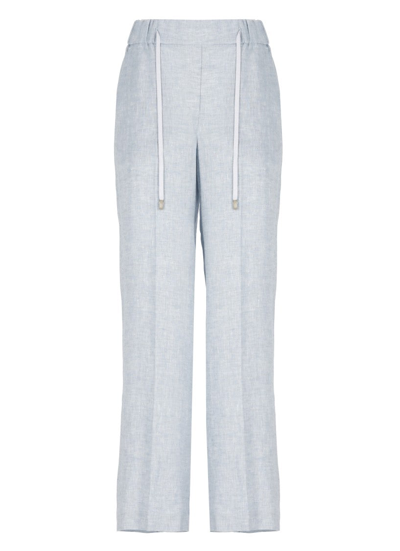 Peserico Light Blue Linen Trousers
