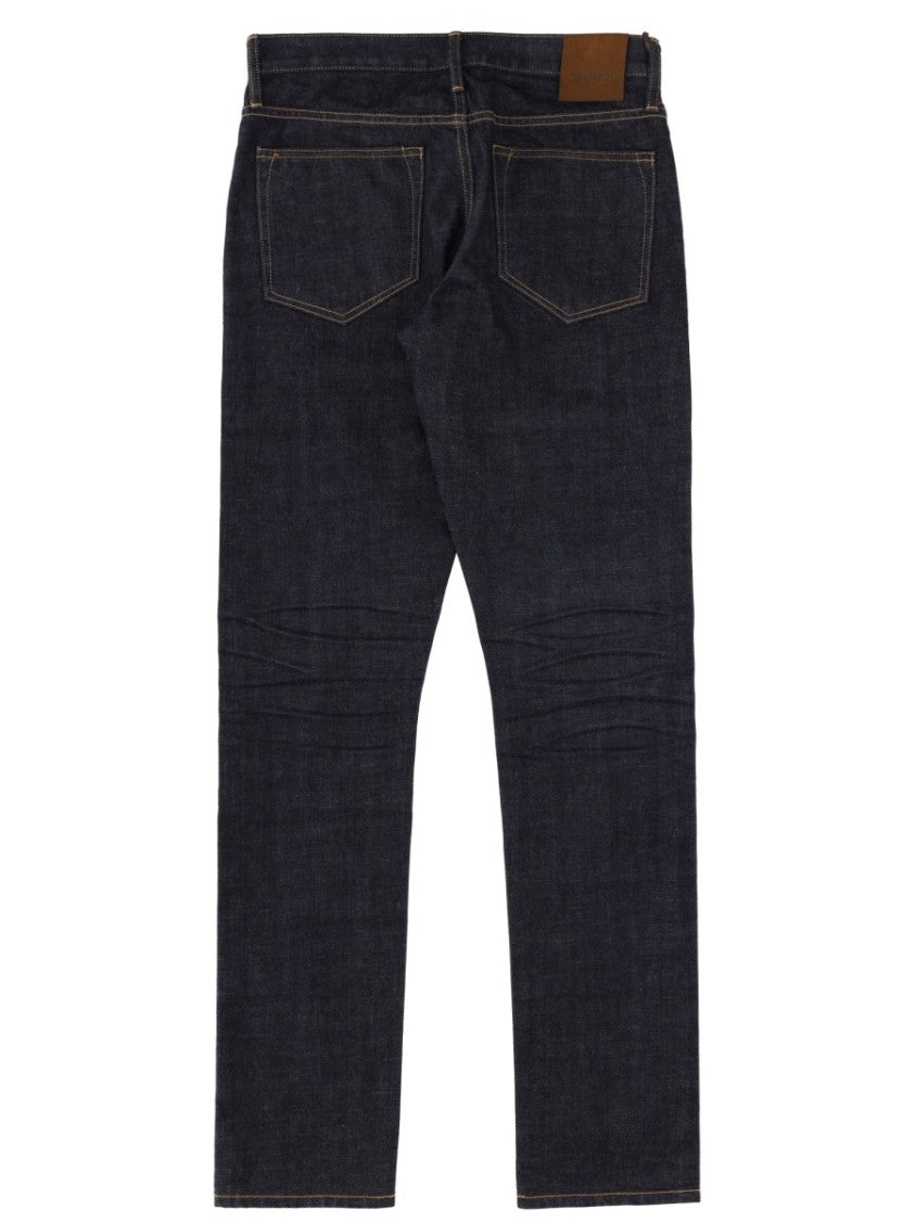 Tom Ford Dark Indigo Moleskin Straight-Leg Jeans