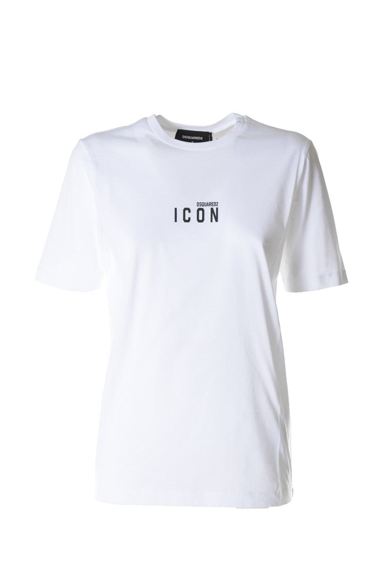 Dsquared2 White Cotton Icon T-Shirt With Mini Logo