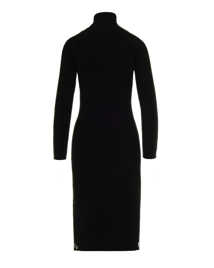 Elisabetta Franchi Viscose Dress With Shiny Stripes – Black