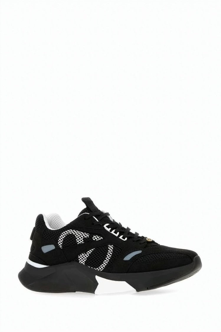 Valentino Garavani Valentino Garavani Black Suede And Mesh Sneakers