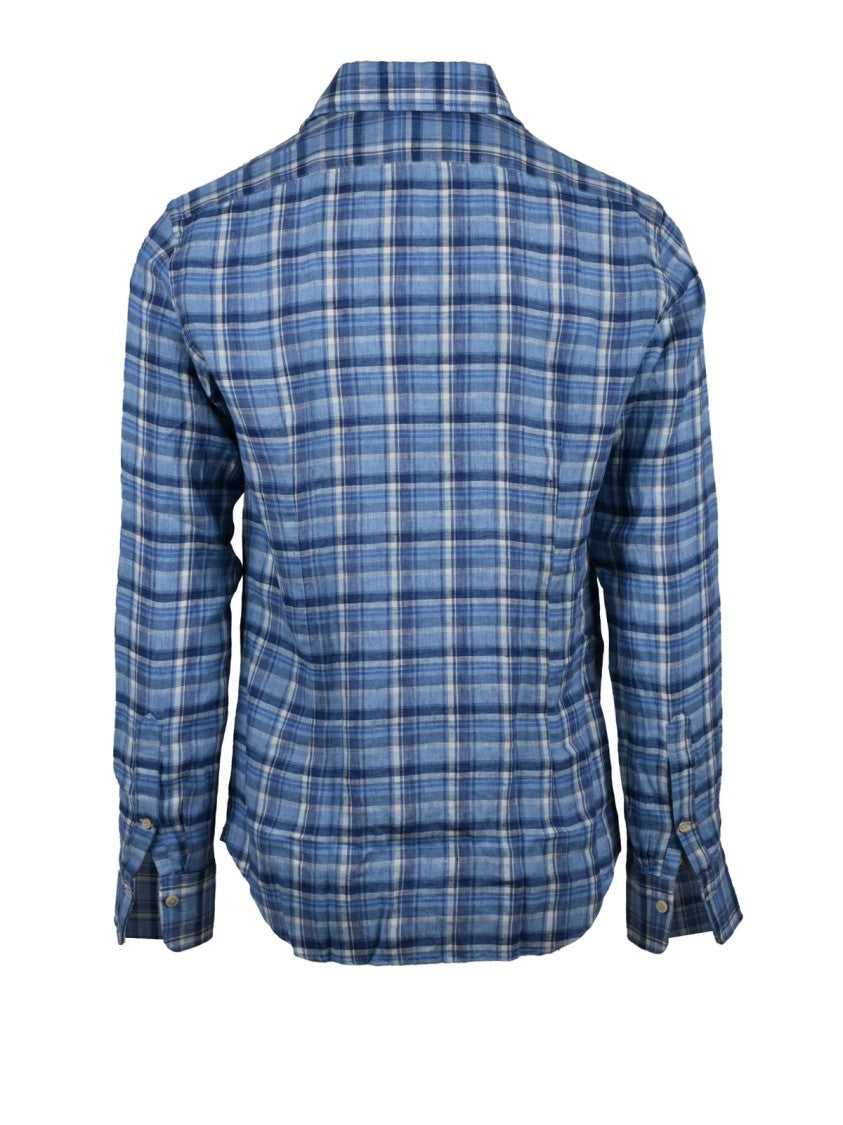 Alessandro Gherardi Blue Light Blue Plaid Shirt