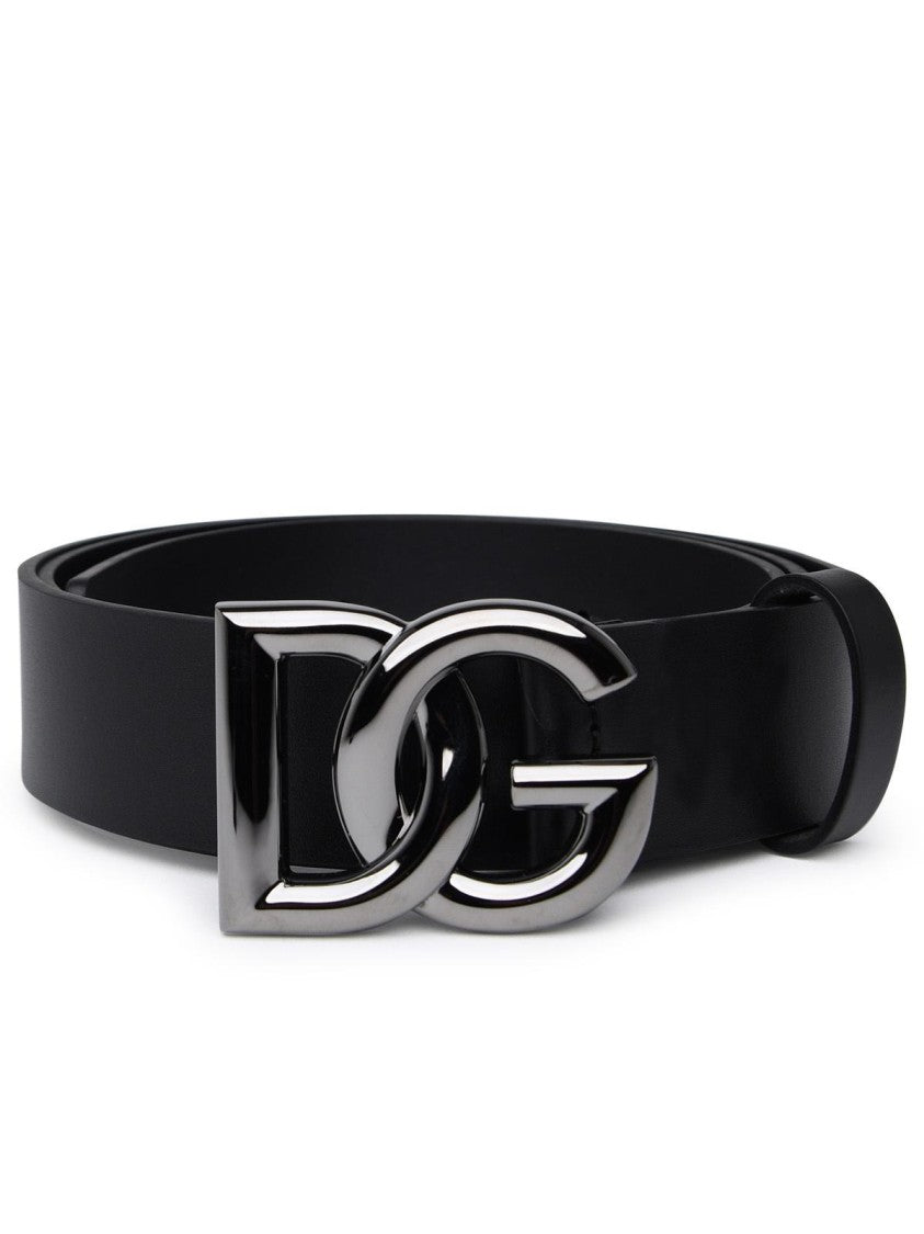 Dolce & Gabbana Black Leather Belt