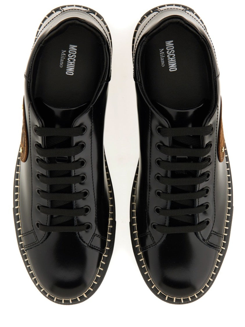 Moschino Calf Leather Low-Top Sneakers