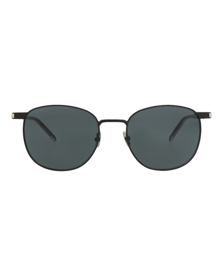 Saint Laurent Round-Frame Metal Sunglasses With Resin Temples And Adjustable Nosepads