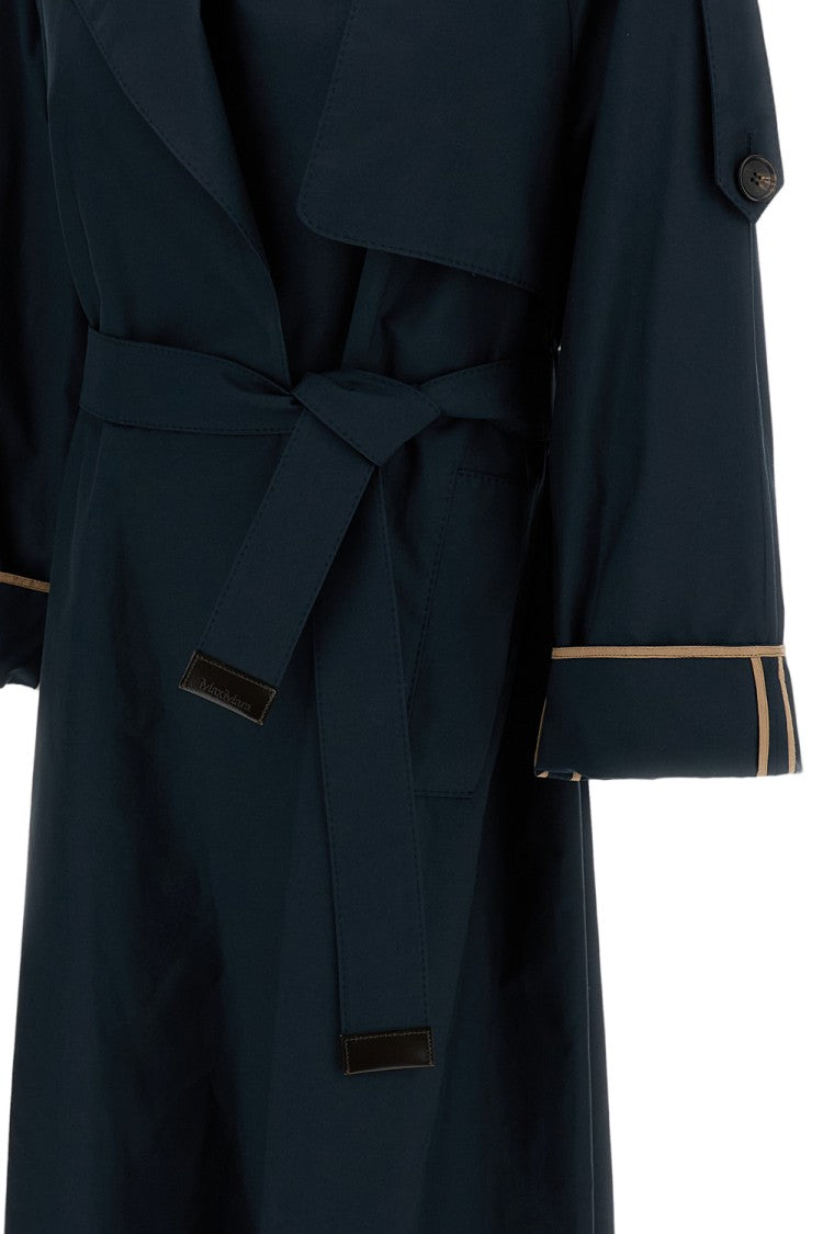 Max Mara Robe-Style Double-Breasted Trench Coat In Water-Repellent Twill