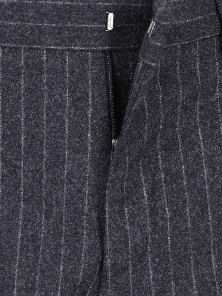 Lardini Double-Breasted Virgin Wool Suit With Pinstripe Design