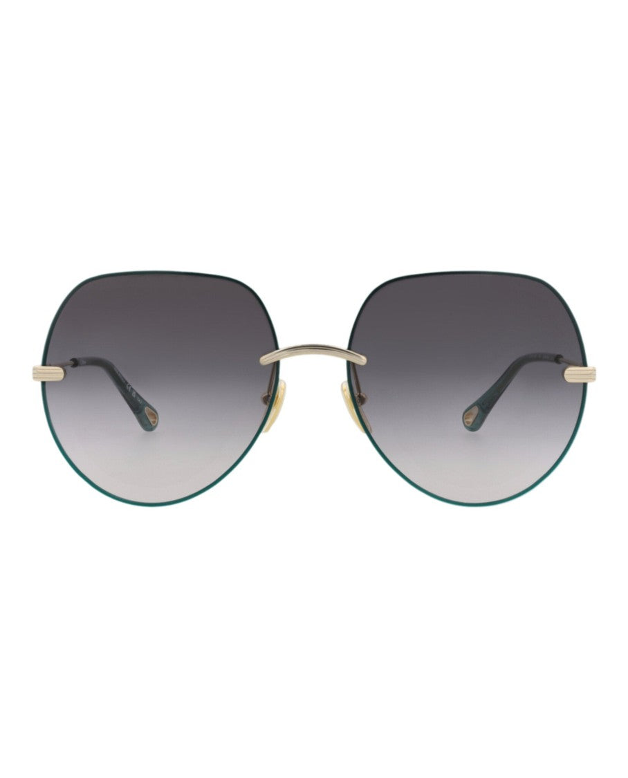 Chloé Round-Frame Metal Sunglasses