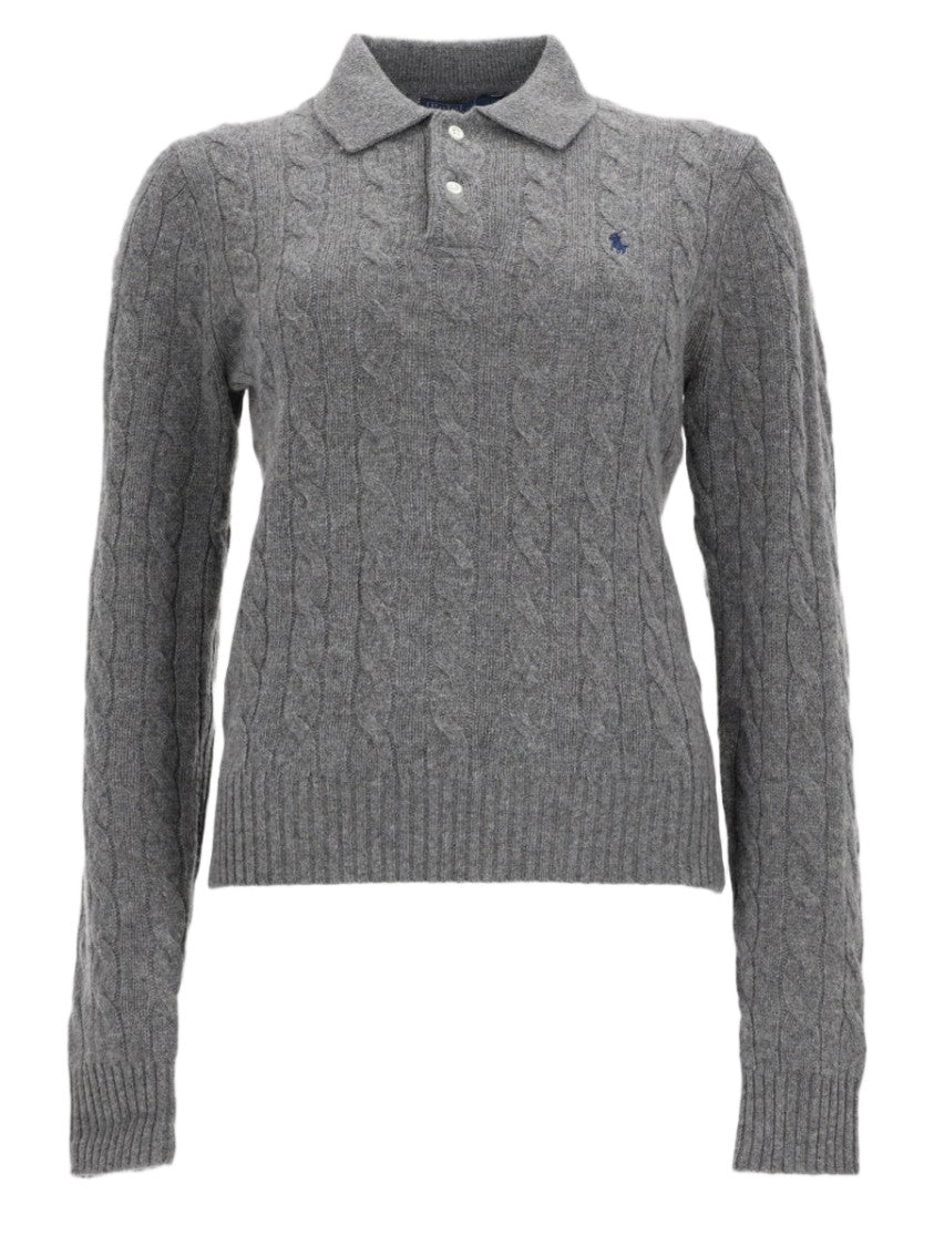 Polo Ralph Lauren Cable-Knit Sweater With Polo Collar And Textured Details