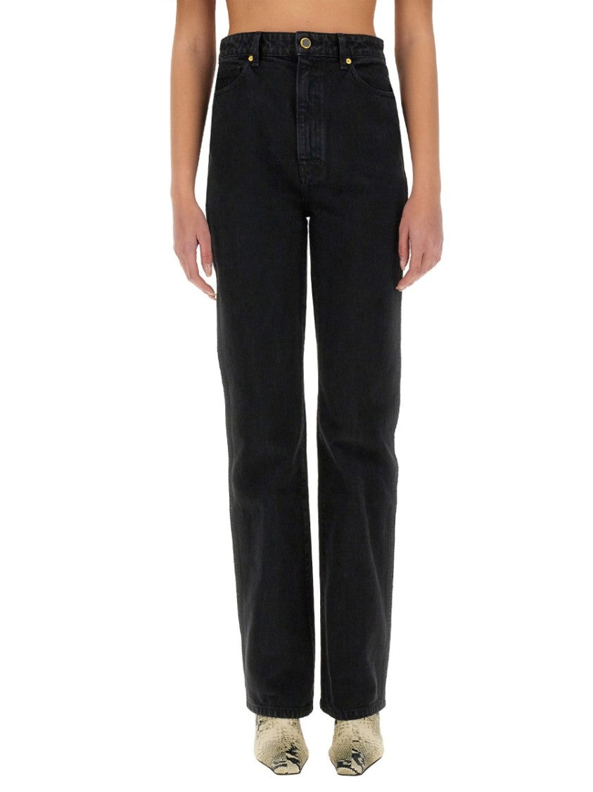 Khaite Black Danielle Cotton Straight Leg Jeans