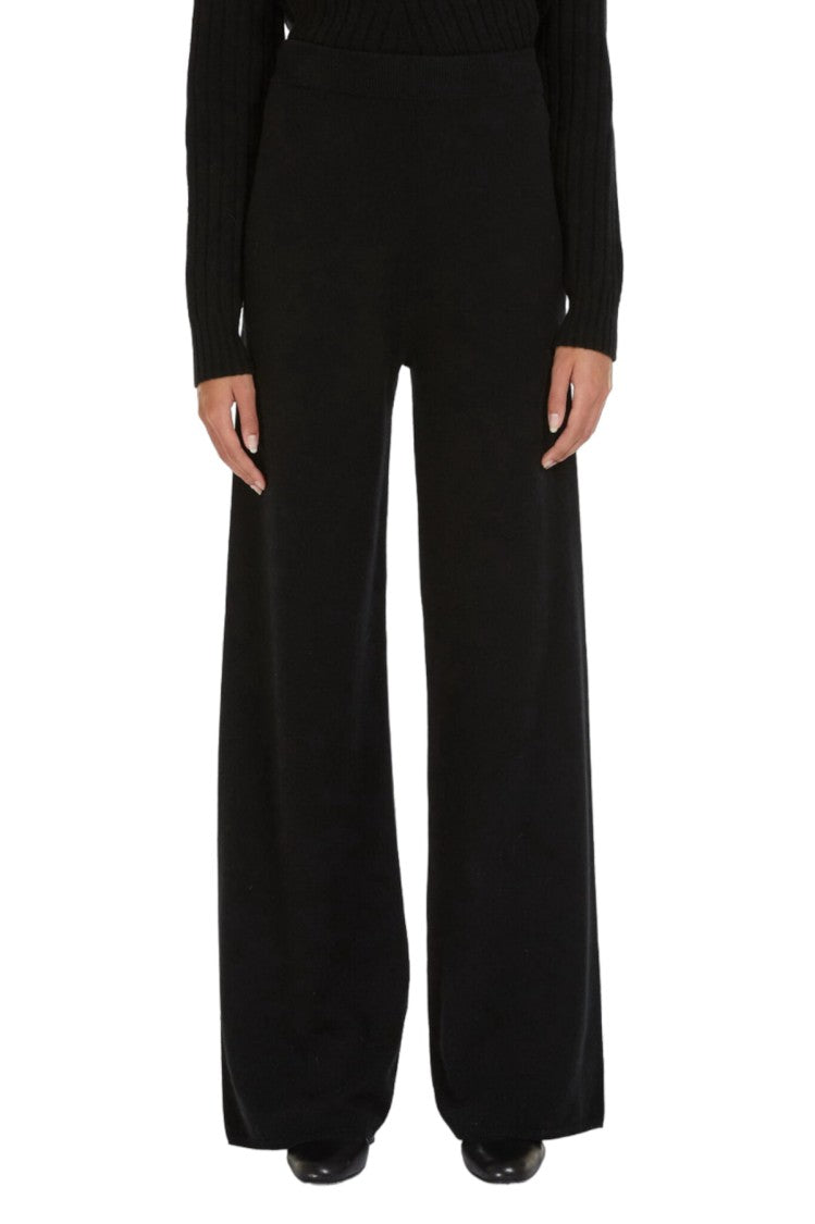 Max Mara High-Waisted Wide-Leg Pants With Ribbed Waistband