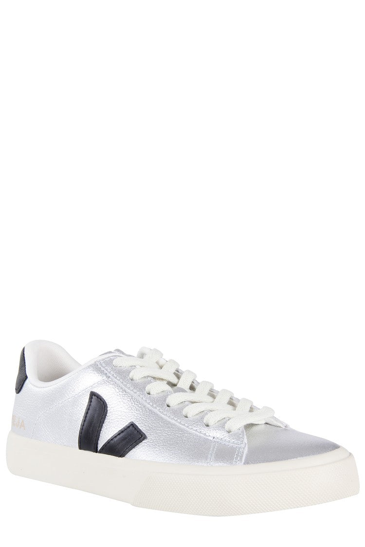Veja Silver Metallic Leather Campo Sneakers
