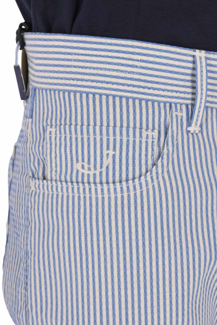 Jacob Cohen Striped Embossed Virgin Wool Pants