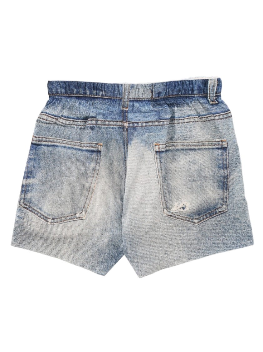Satisfy Faded Blue Denim Shorts With Five-Pocket Design