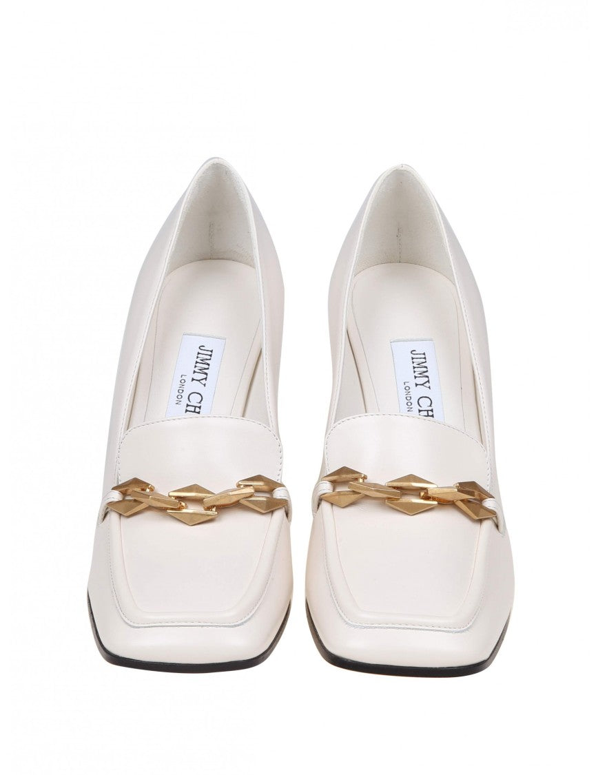 Jimmy Choo Cream White Leather Pump