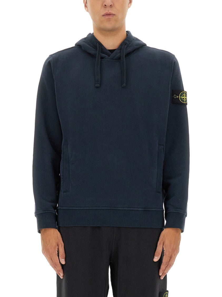Stone Island Deep Navy Cotton Hoodie