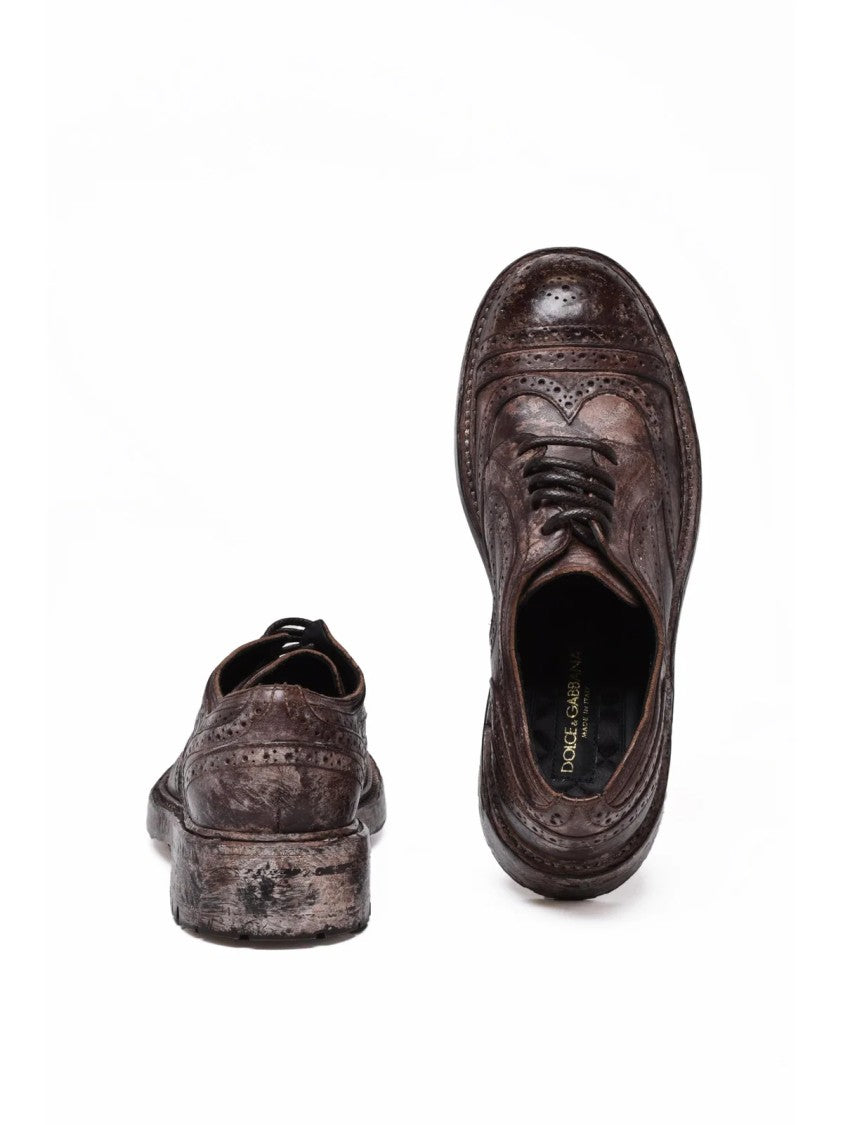 Dolce & Gabbana Brown Leather Brogue Shoes