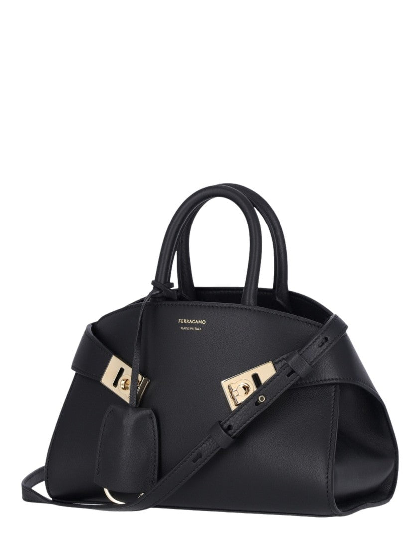 Ferragamo Hug Mini Gold Accent Structured Handbag