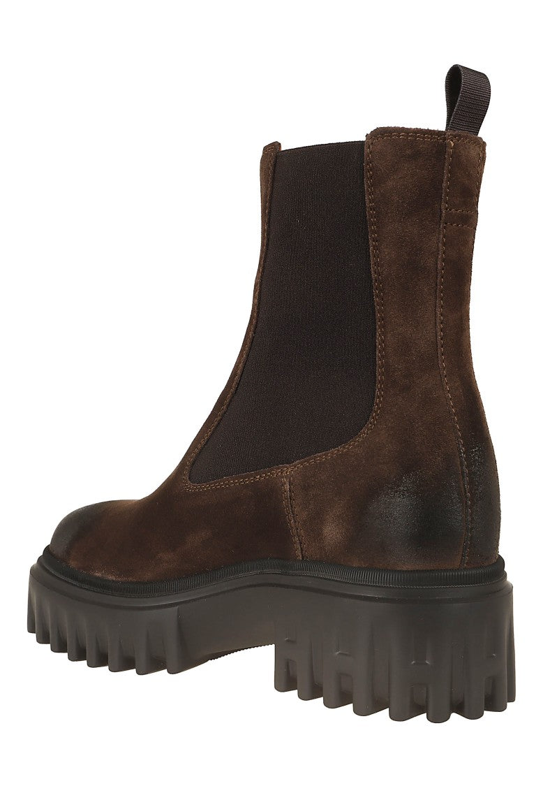 Hogan H700 Suede Memory Foam Insole Chelsea Boots