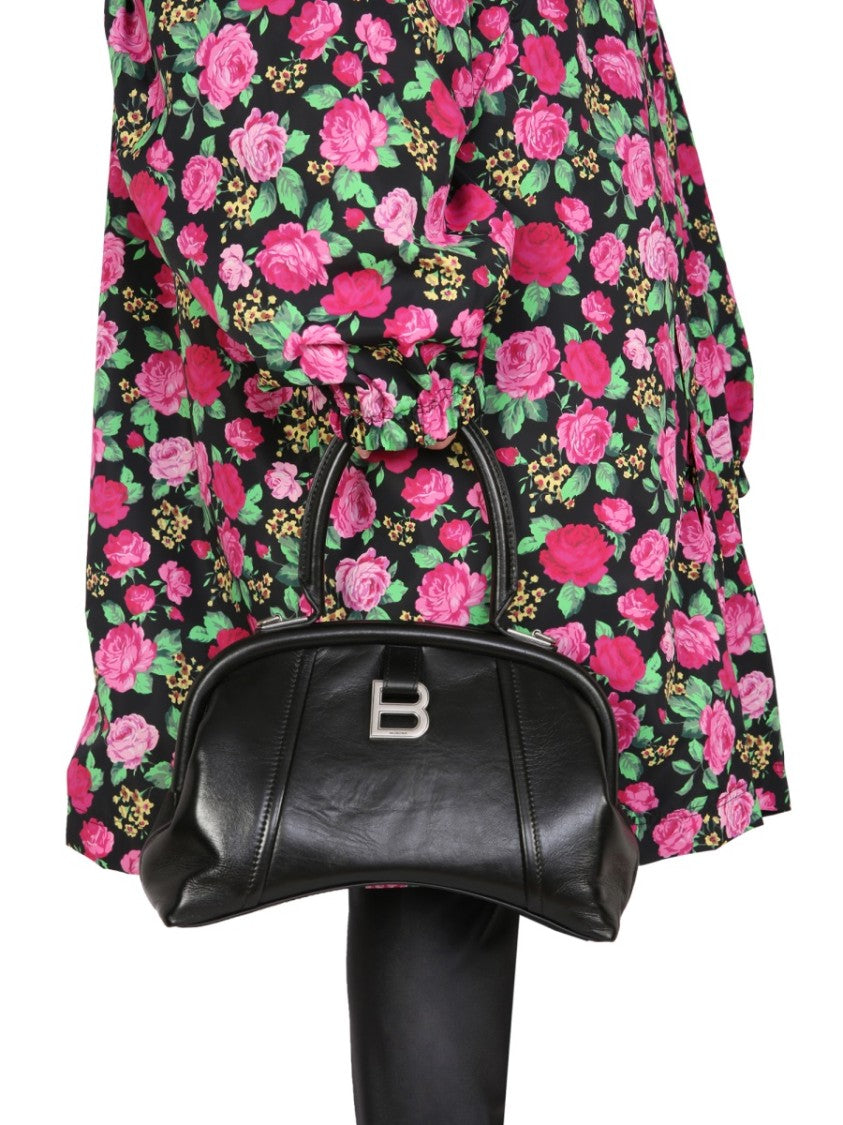 Balenciaga Floral-Pattern Hooded Coat With Drawstring Closure