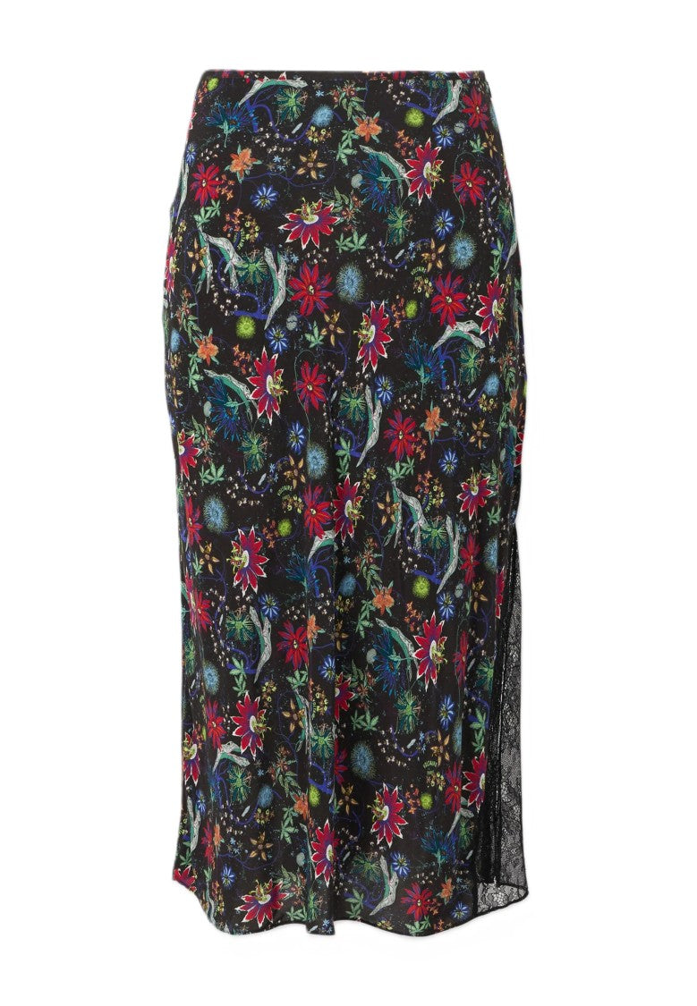 Zadig & Voltaire Midi Skirt With Floral And Abstract Pattern