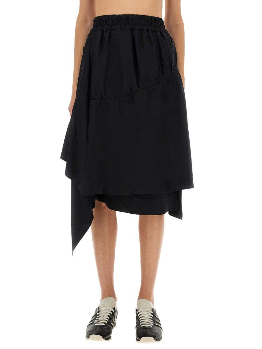 Y-3 Asymmetrical Skirt With Flowing Design