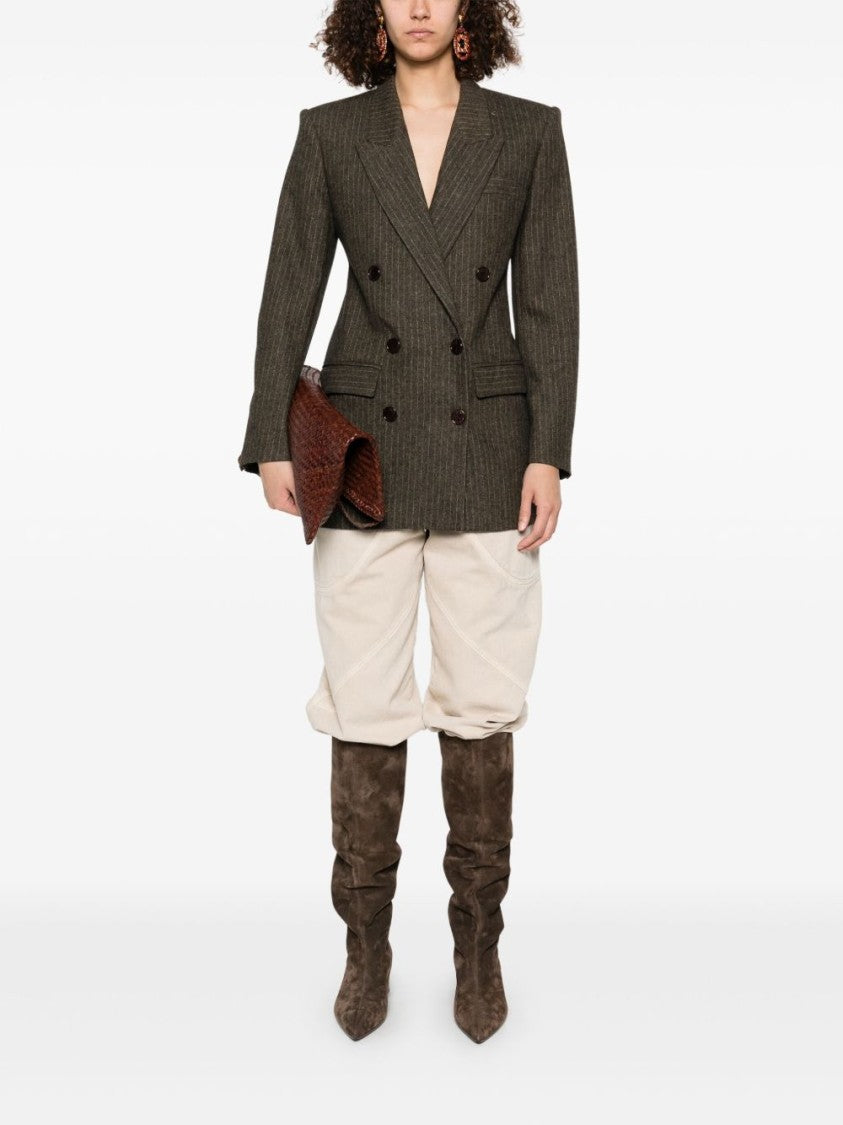 Isabel Marant Double-Breasted Brown Blazer With Tailored Fit