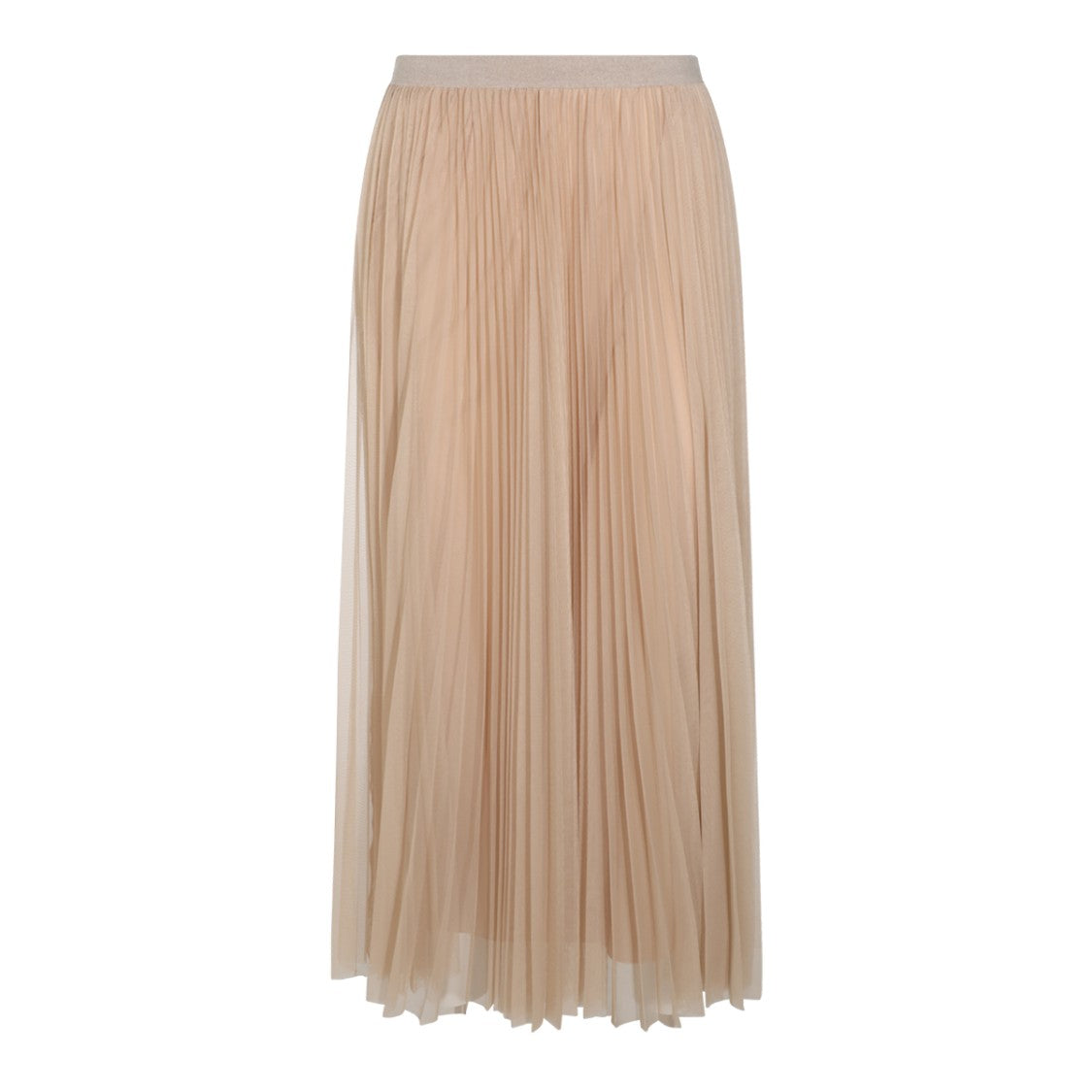 Fabiana Filippi Airy Sheer Overlay Pleated Midi Skirt