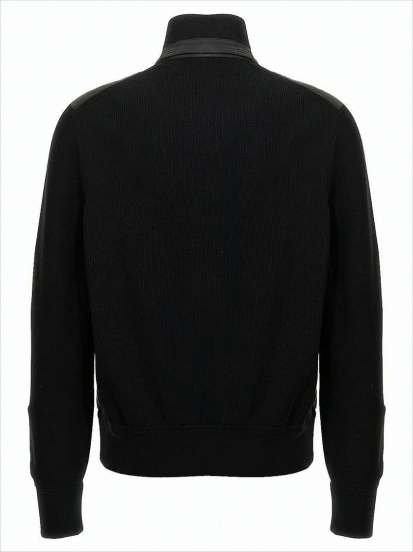 Tom Ford Padded Front Jacket With Ribbed Knit Detailing