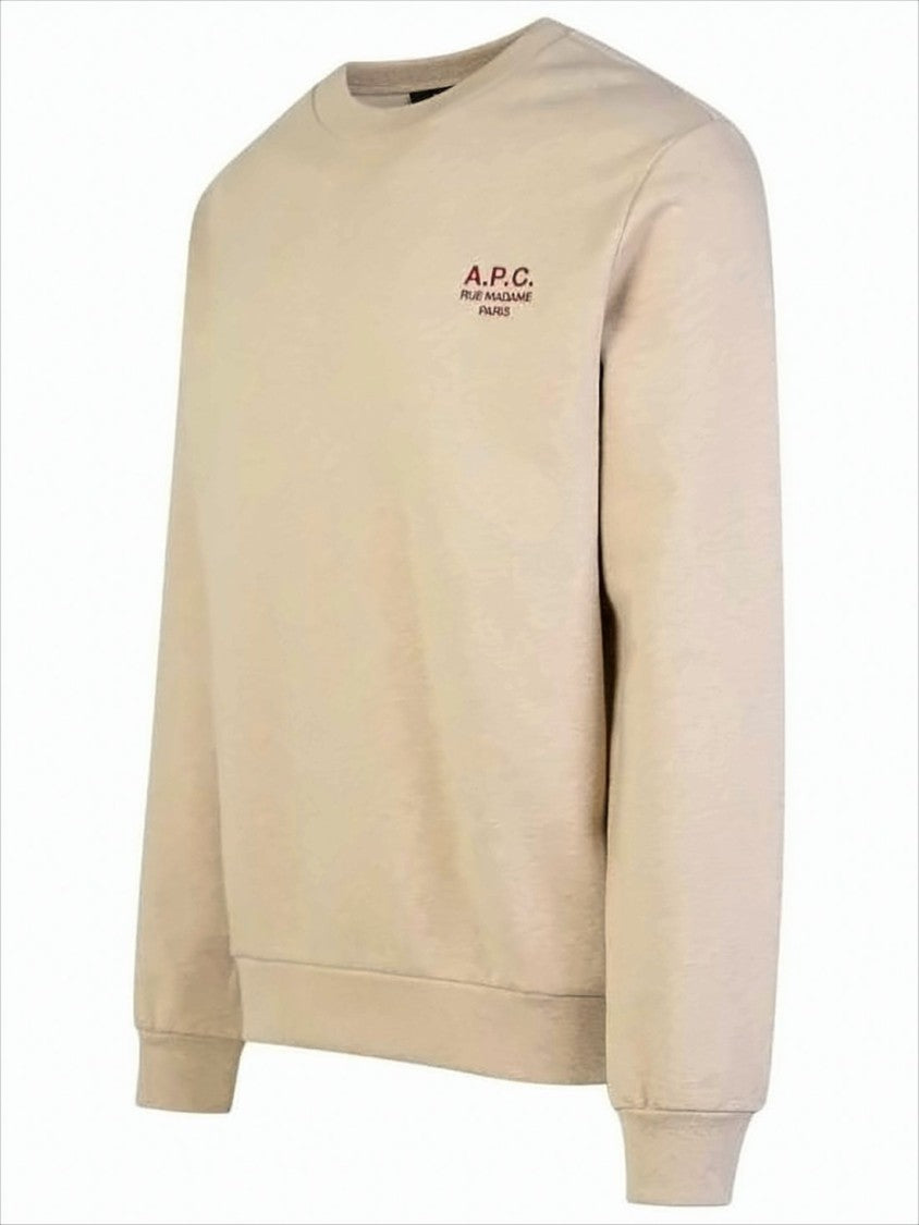 A.P.C. Minimalist Long-Sleeve Crewneck Sweatshirt With Logo Detail