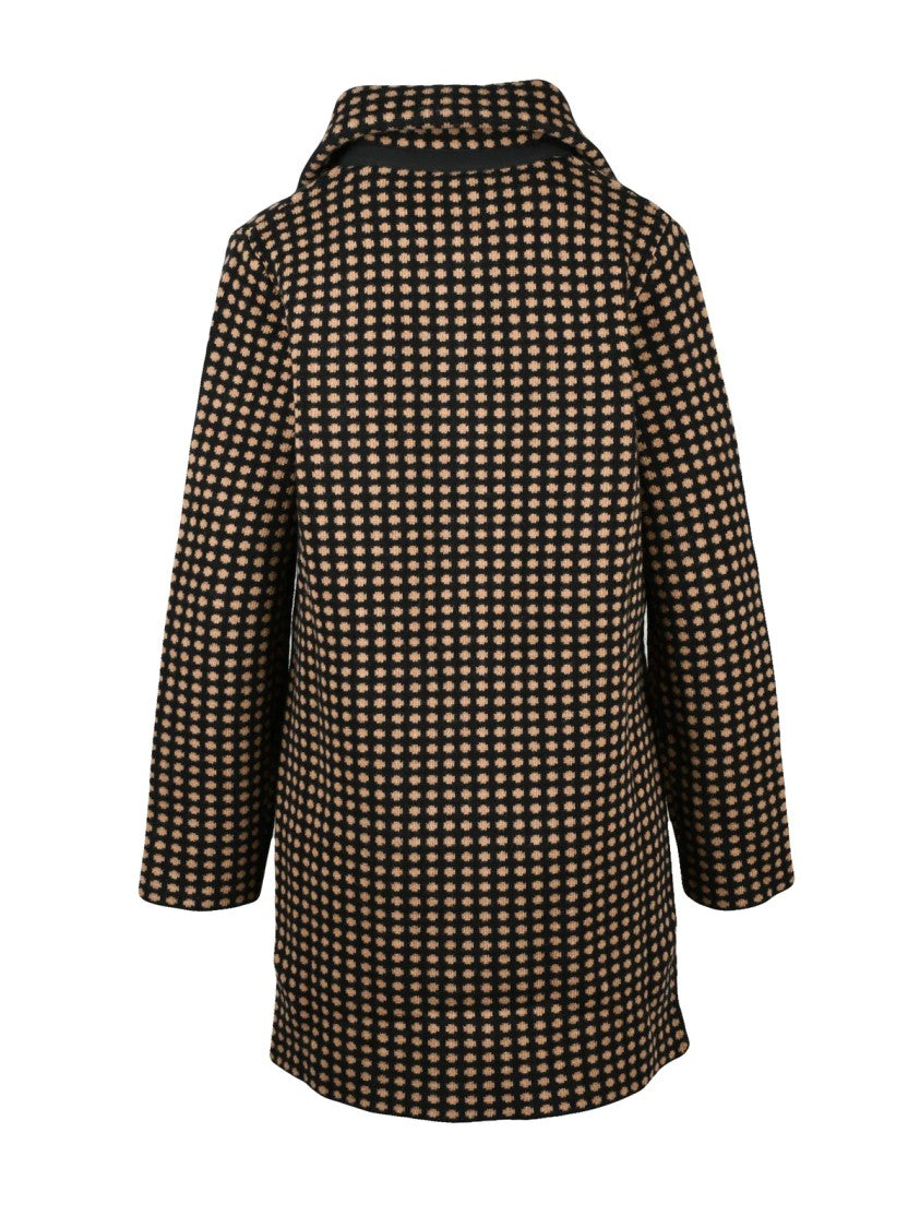 Kangra Brown-Black Merino Wool Knit Coat