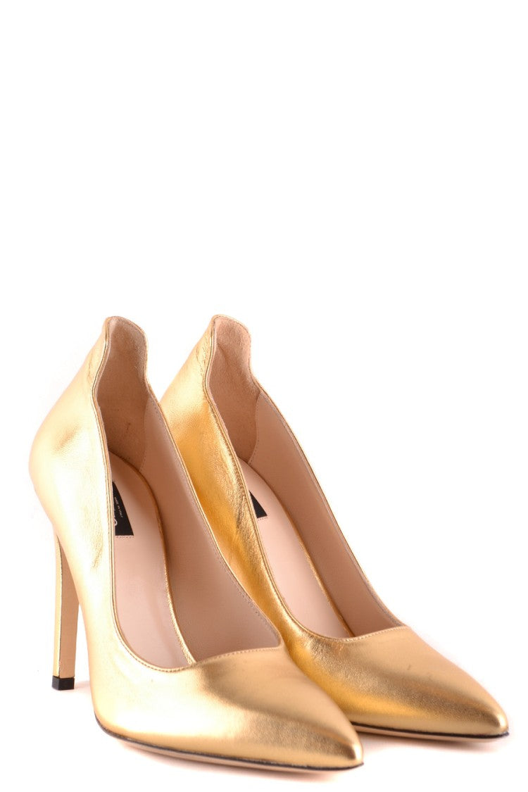 Pinko Gold Stiletto Pumps With Elegant Silhouette