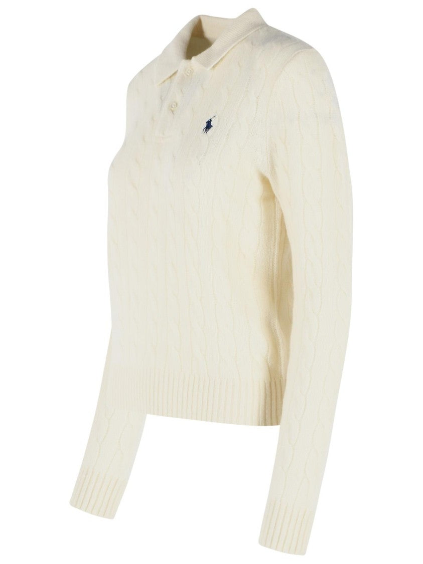 Polo Ralph Lauren Cream Wool And Cashmere Blend Sweater