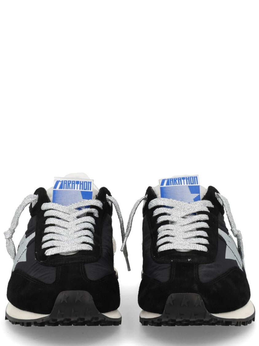 Golden Goose Running Marathon Silver Star Sneakers