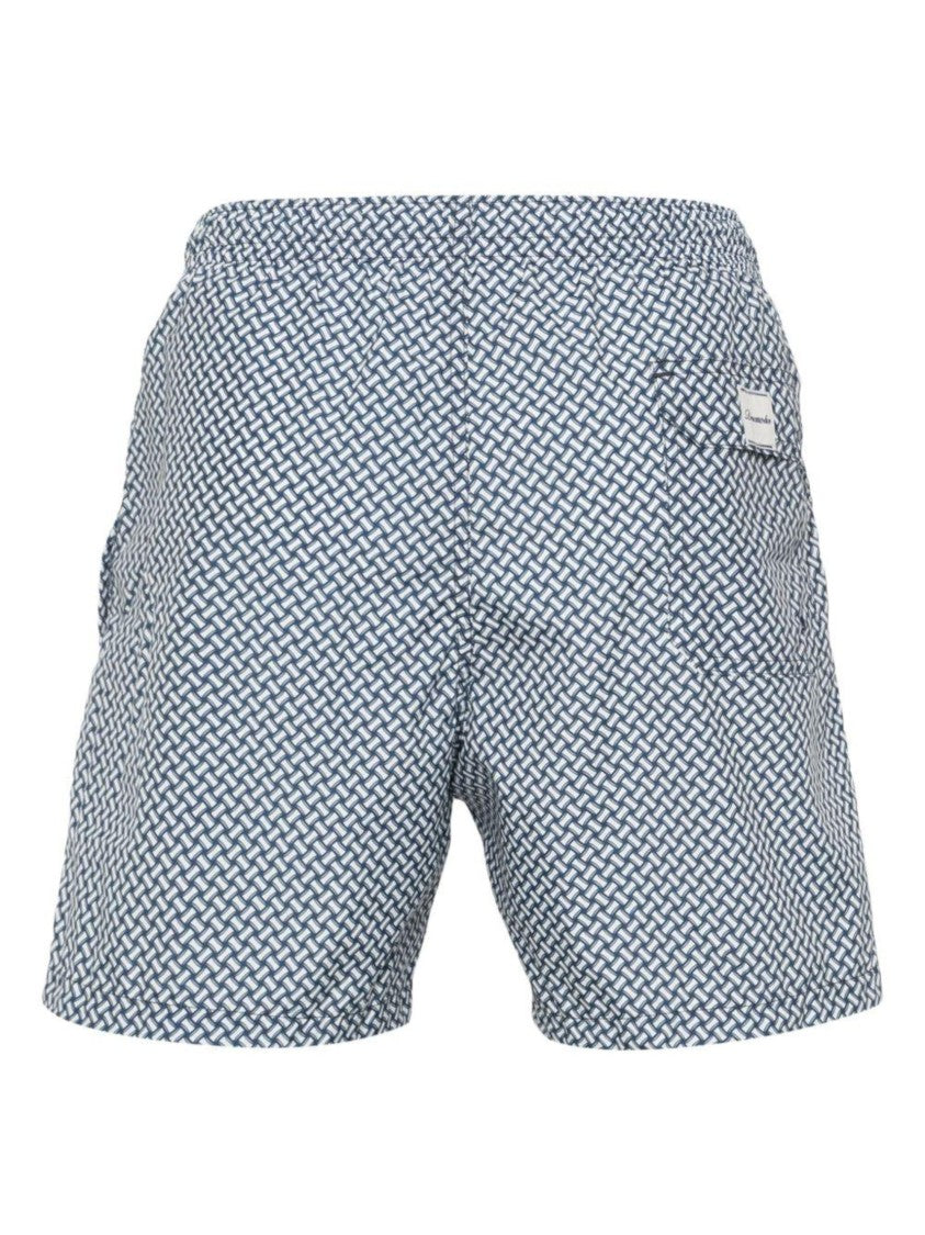 Drumohr Mulberry Pink Patterned Jacquard Swim Shorts
