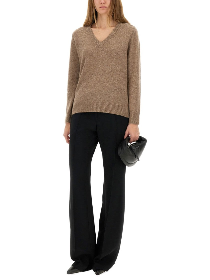 Aspesi Relaxed Fit Wool Blend Sweater With V-Neckline