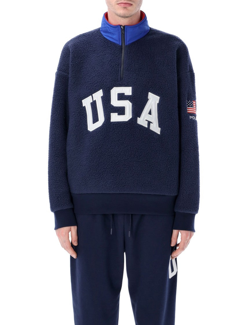 Polo Ralph Lauren Polo Usa Teddy Sweatshirt With Zip