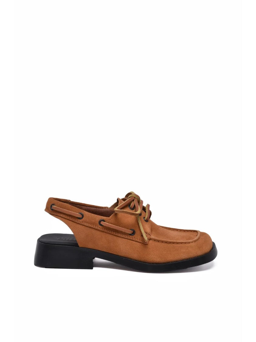Camper Dana Brown Moccasin-Inspired Suede Sandals