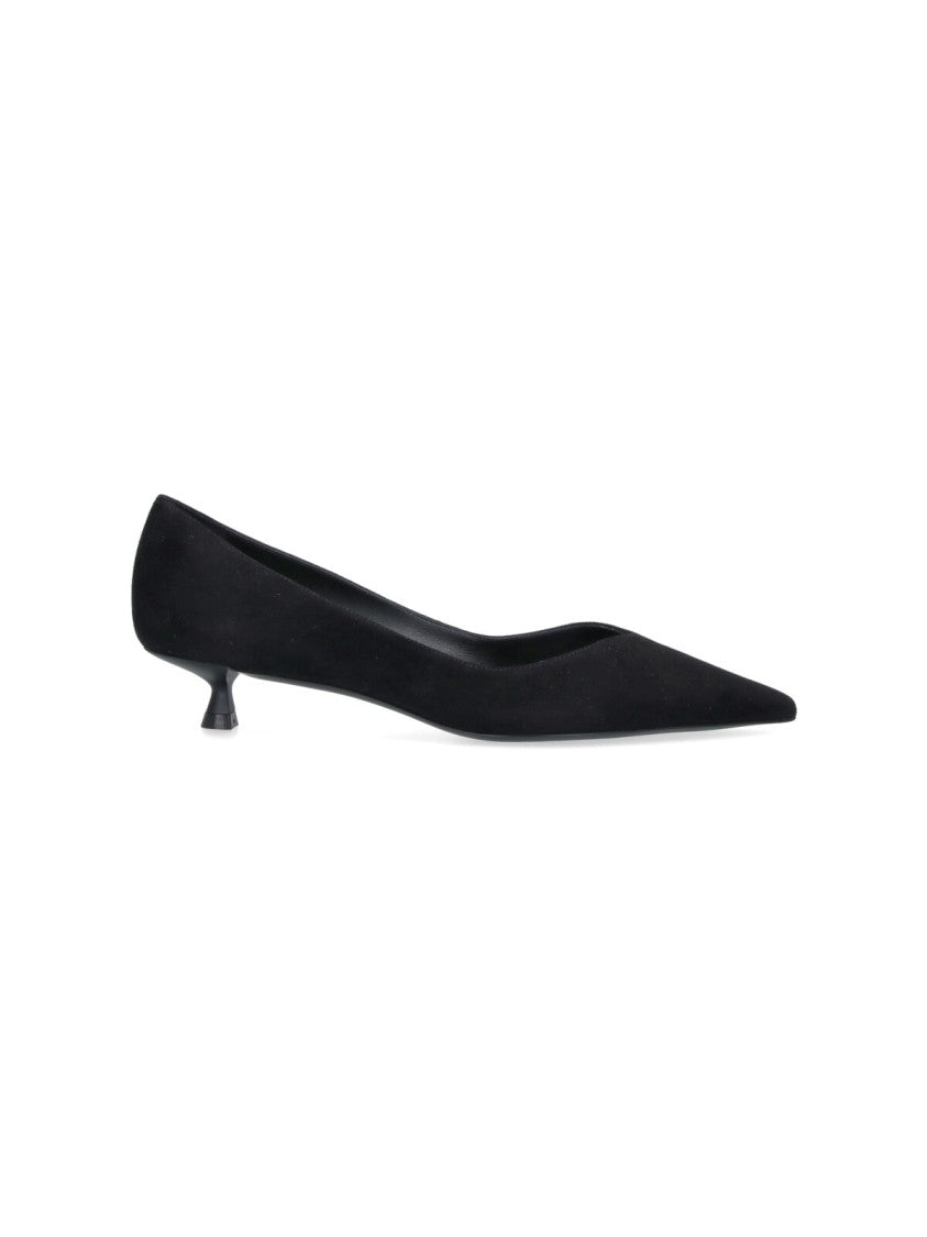Stuart Weitzman Black Eva 35 Goat Leather Pumps