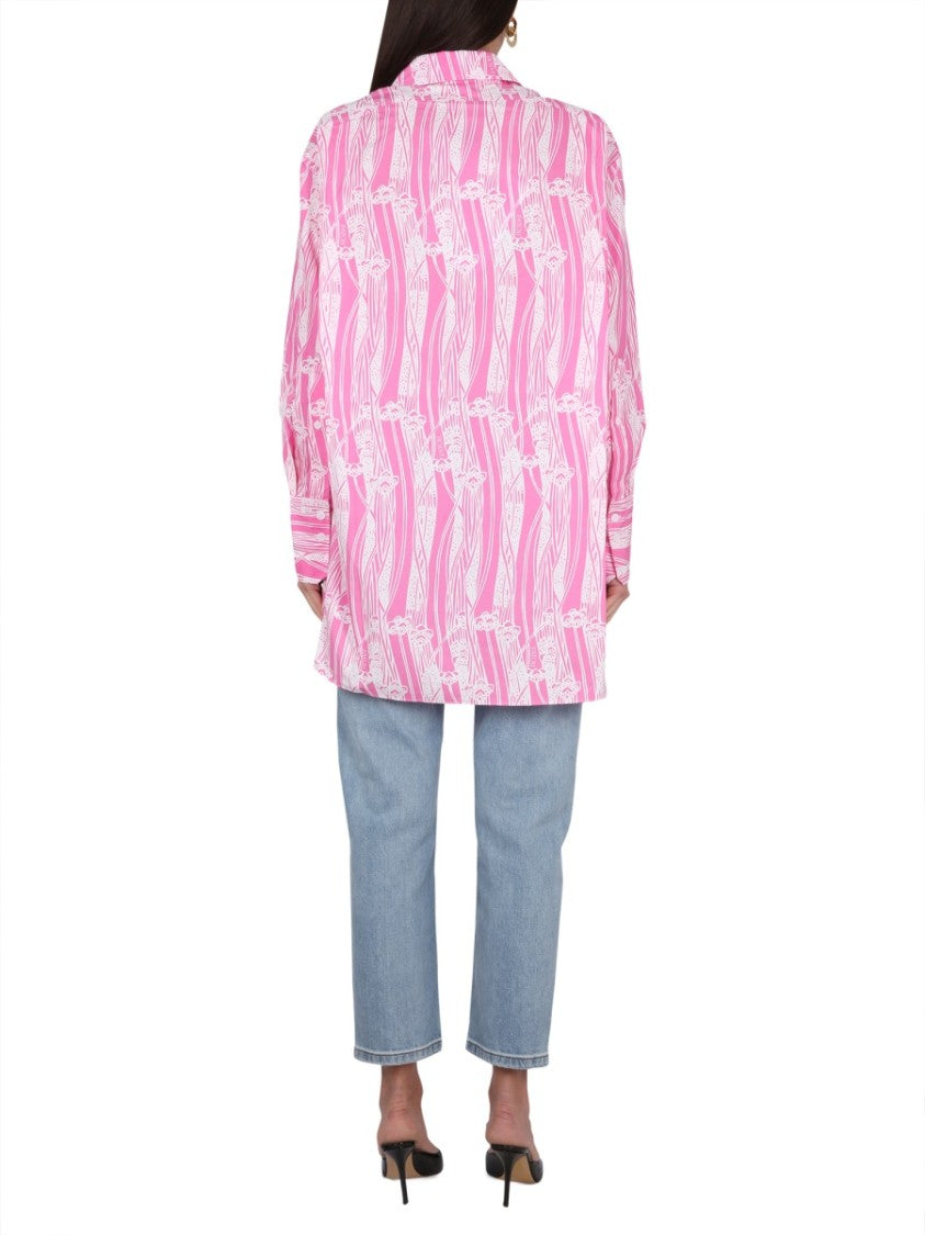 Patou Floral Patterned Shirt Dress With Classic Collar